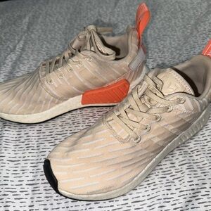 Adidas NMD R1 Tan with Orange Highlights